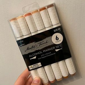 SKIN TONES ALCOHOL MARKERS-chisel AND brush tip-(6 count)